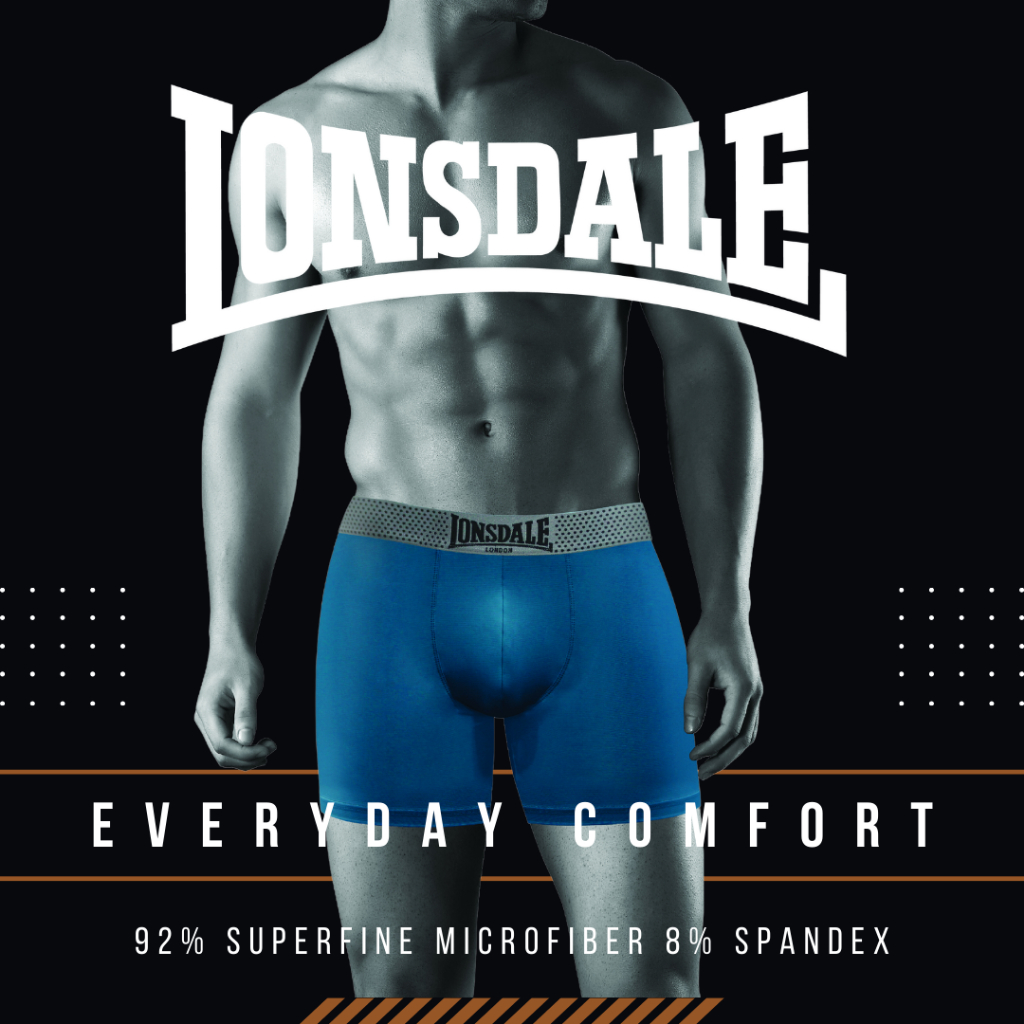 LONSDALE SUPERFINE MICROFIBER 2PK TRUNK MENS LON1017-T2
