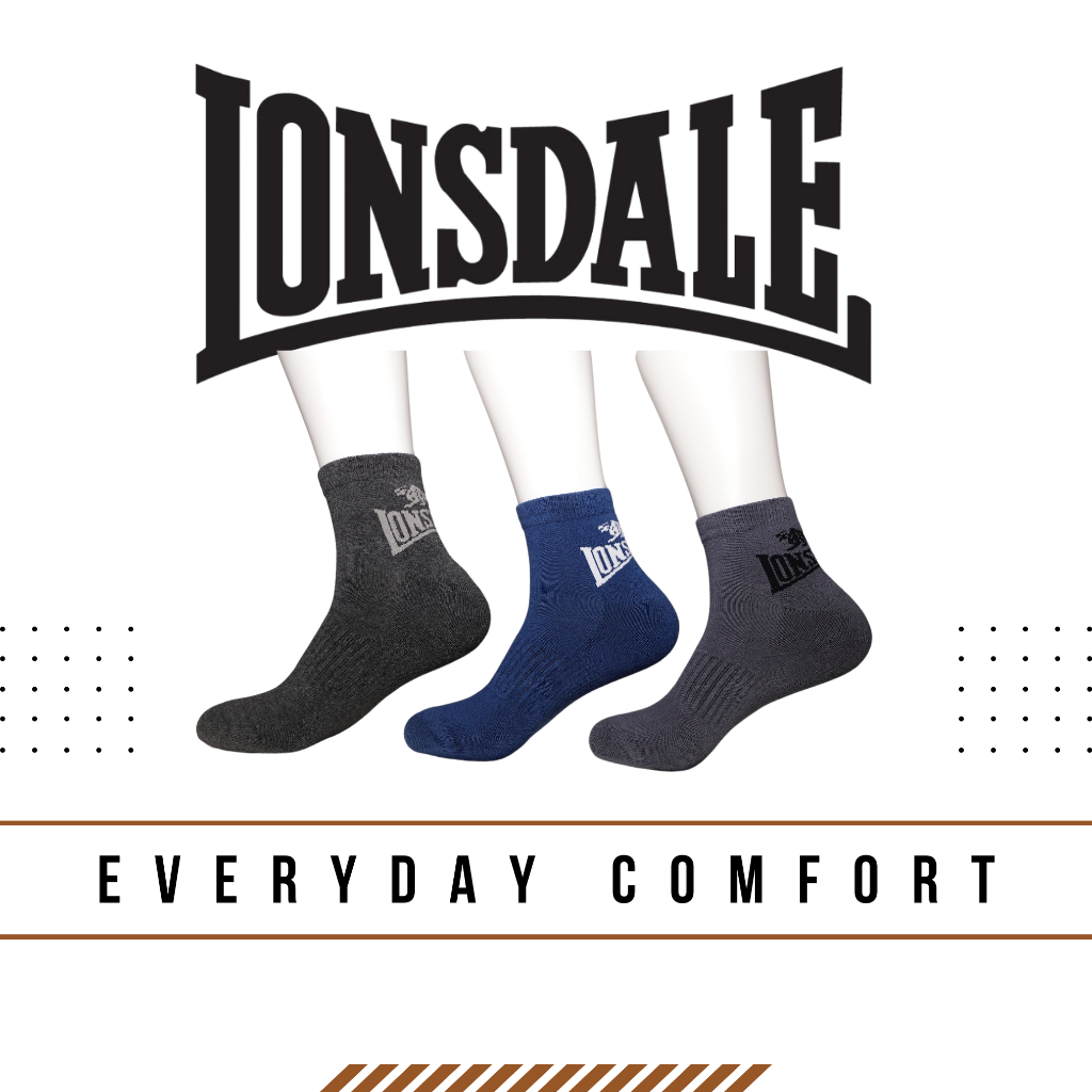 Lonsdale 3 Pack Half Terry Socks LONS28144