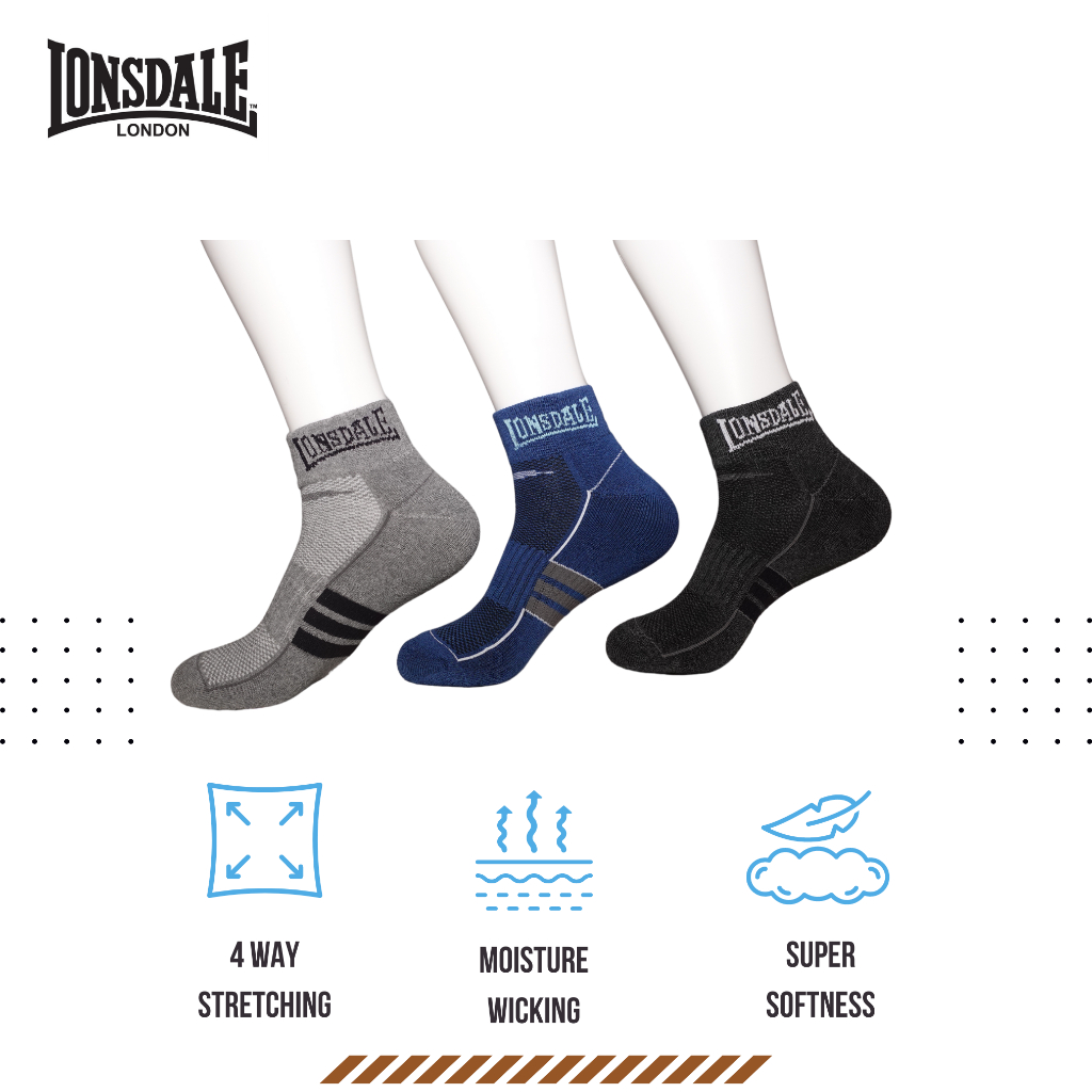 Lonsdale 3 Pack Half Terry Socks LONS28145