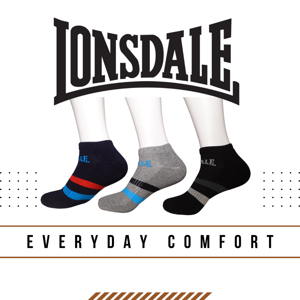 Lonsdale 3 Pack Ankle Socks LONS28143
