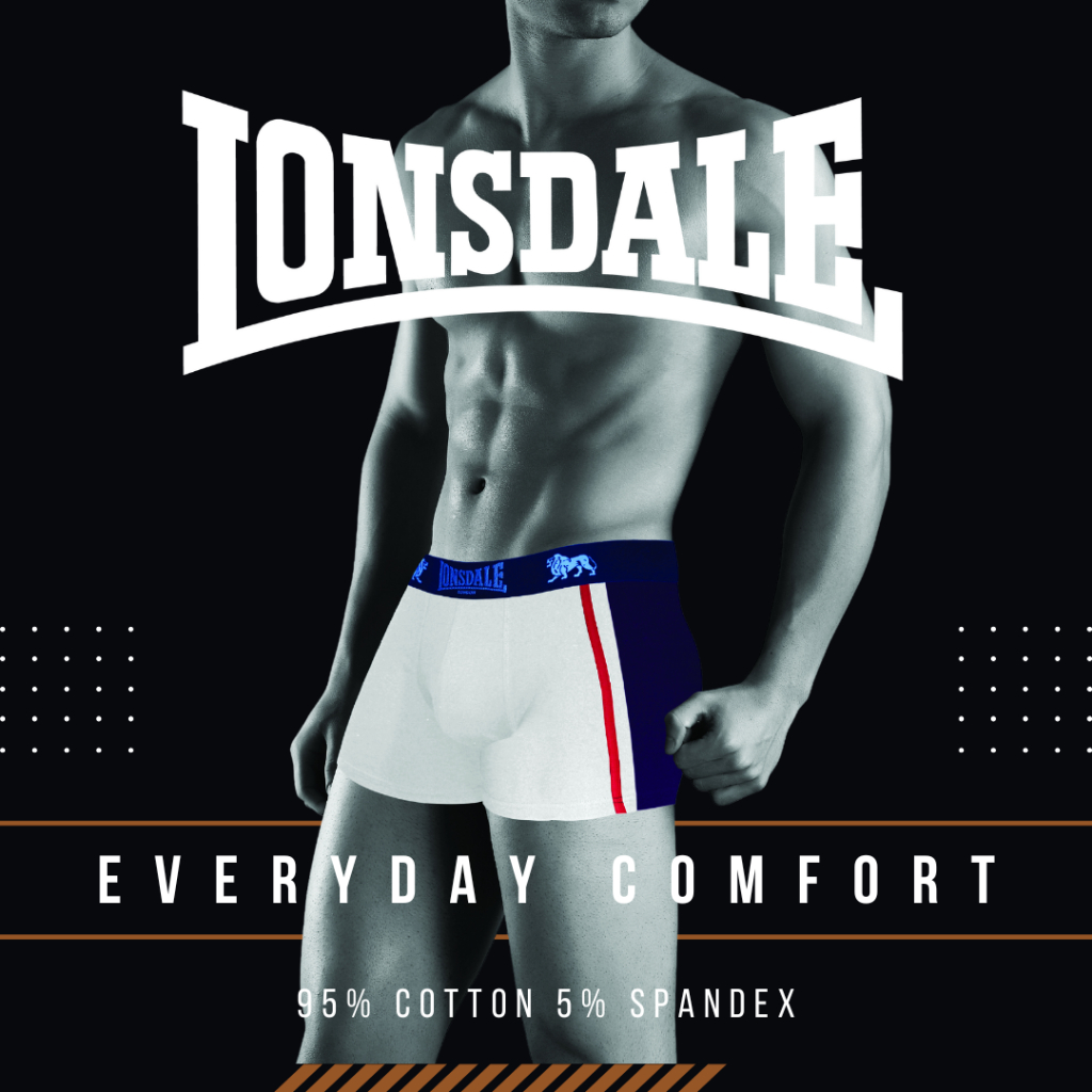 LONSDALE COTTON 2PK TRUNK MENS LON1022-S2