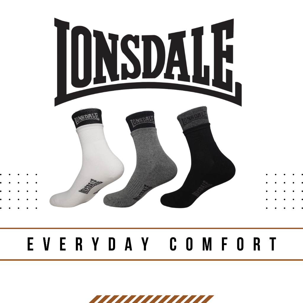 Lonsdale 3 Pack High Quarter Socks LONS28147