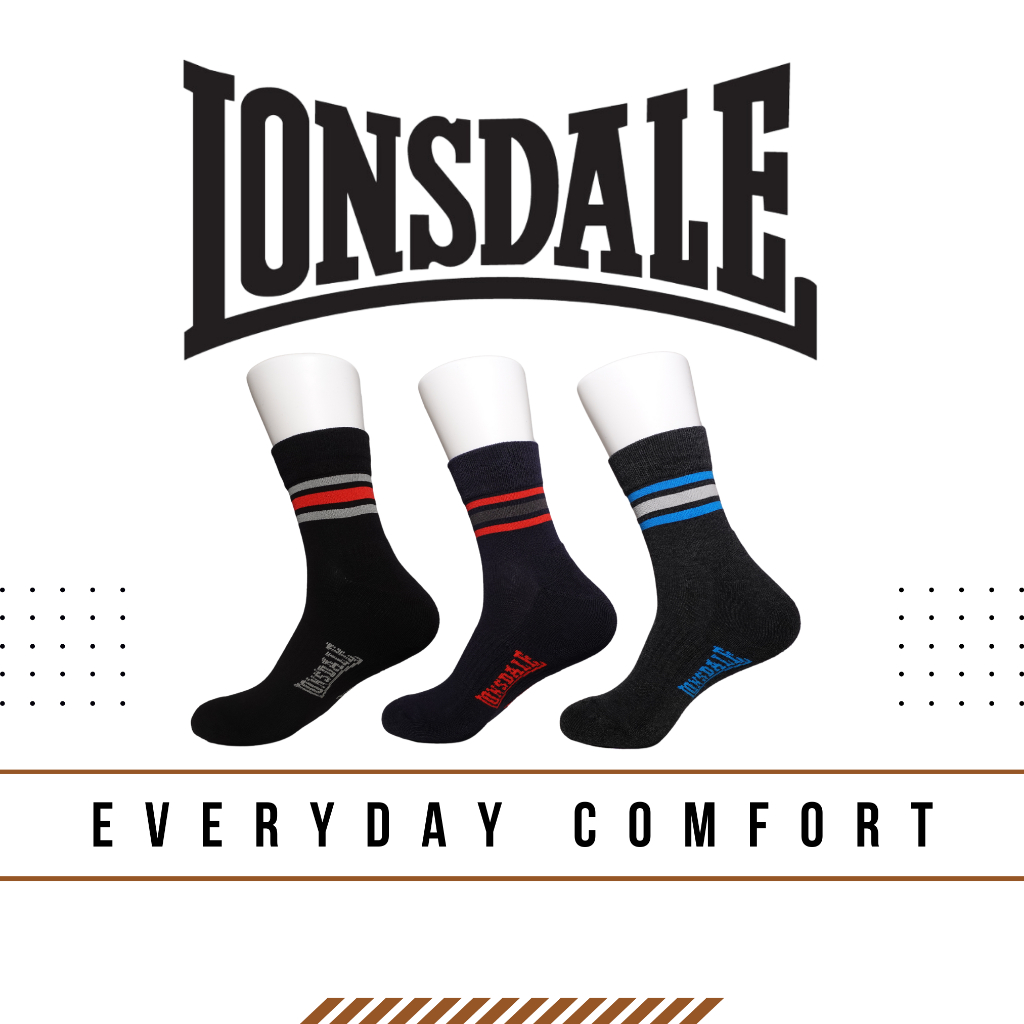 Lonsdale 3 Pack High Quarter Socks LONS28146