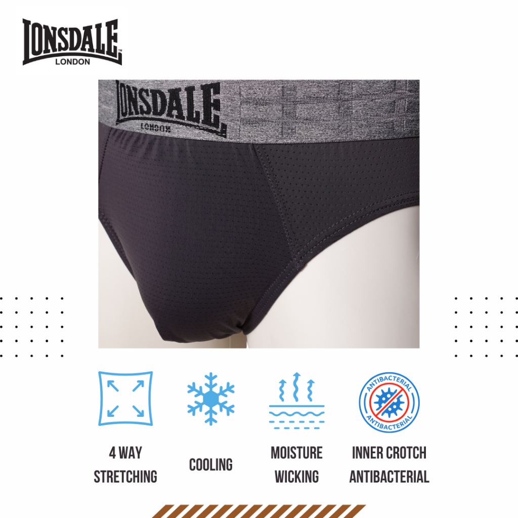 LONSDALE ICE SILK 3PK BRIEF MENS LON1004-M3