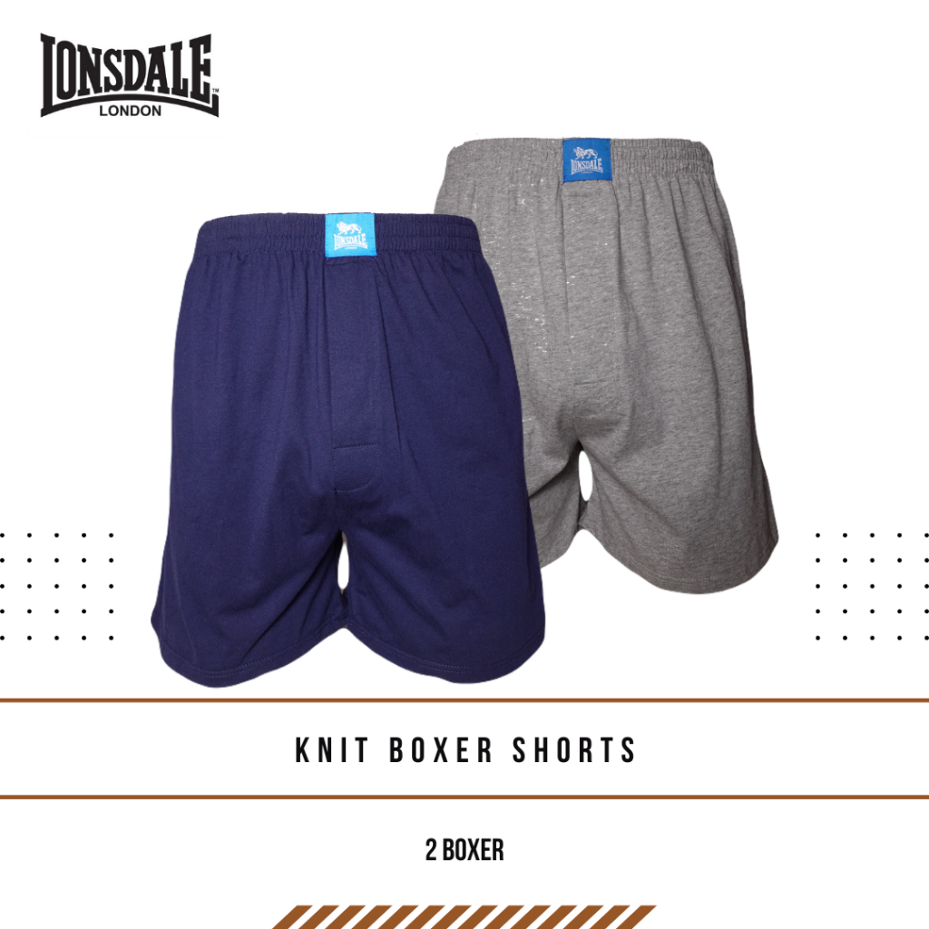 LONSDALE COTTON 2PK BOXER MENS LON1002-B2