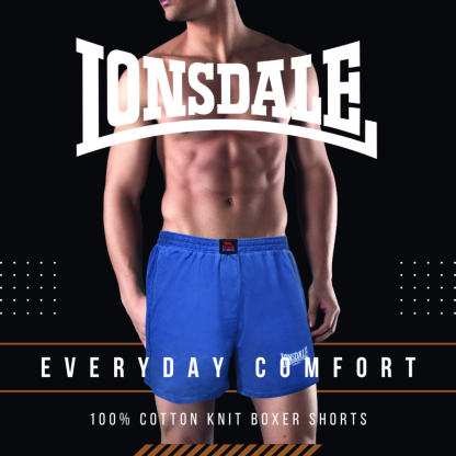 LONSDALE COTTON 1PK BOXER MENS LON1001-B1