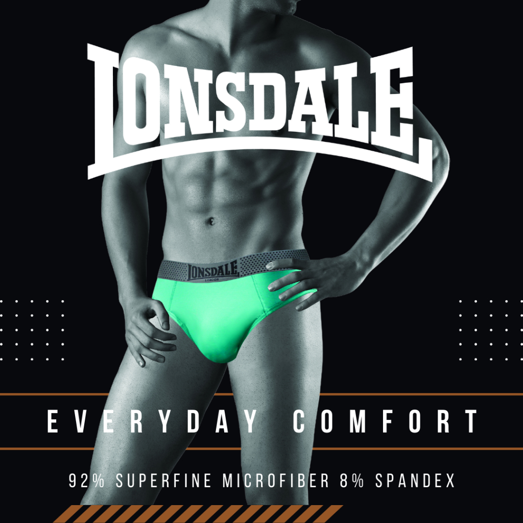 LONSDALE SUPERFINE MICROFIBER 3PK BRIEF MENS LON1015-M3