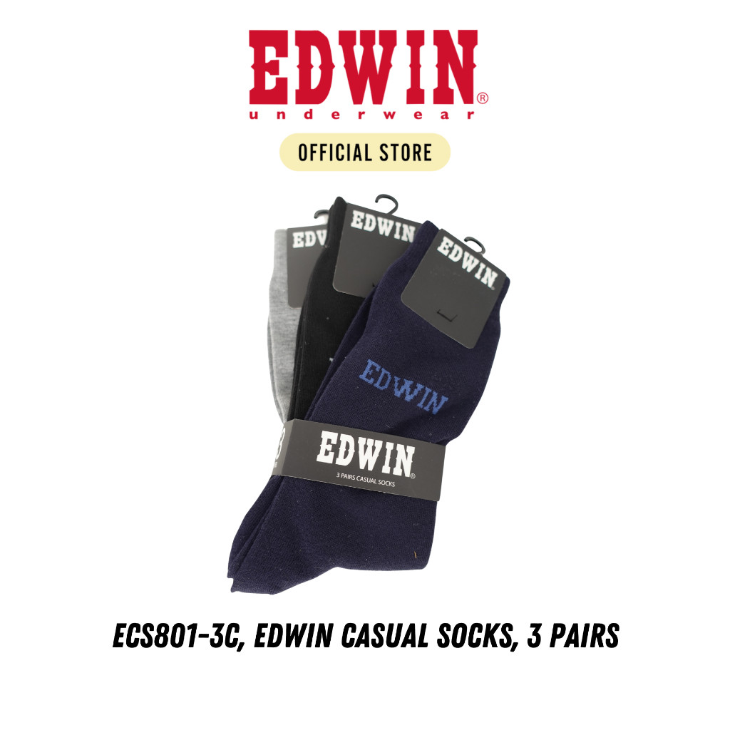Edwin Unisex Casual high calf Socks (3 Pairs) ECS-801-3C