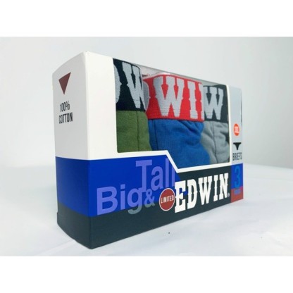 EV6013-3 Edwin Mens Underwear Cotton Big And Tall E/B Mini (3 Pcs) 