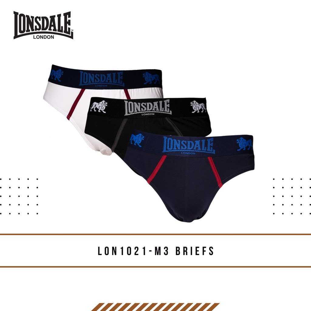 LONSDALE COTTON 3PK BRIEFS MENS LON1021-M3