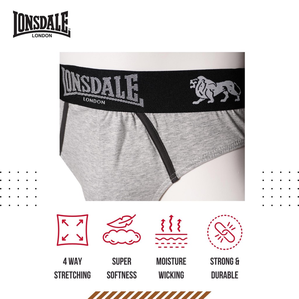 LONSDALE COTTON 3PK BRIEFS MENS LON1021-M3