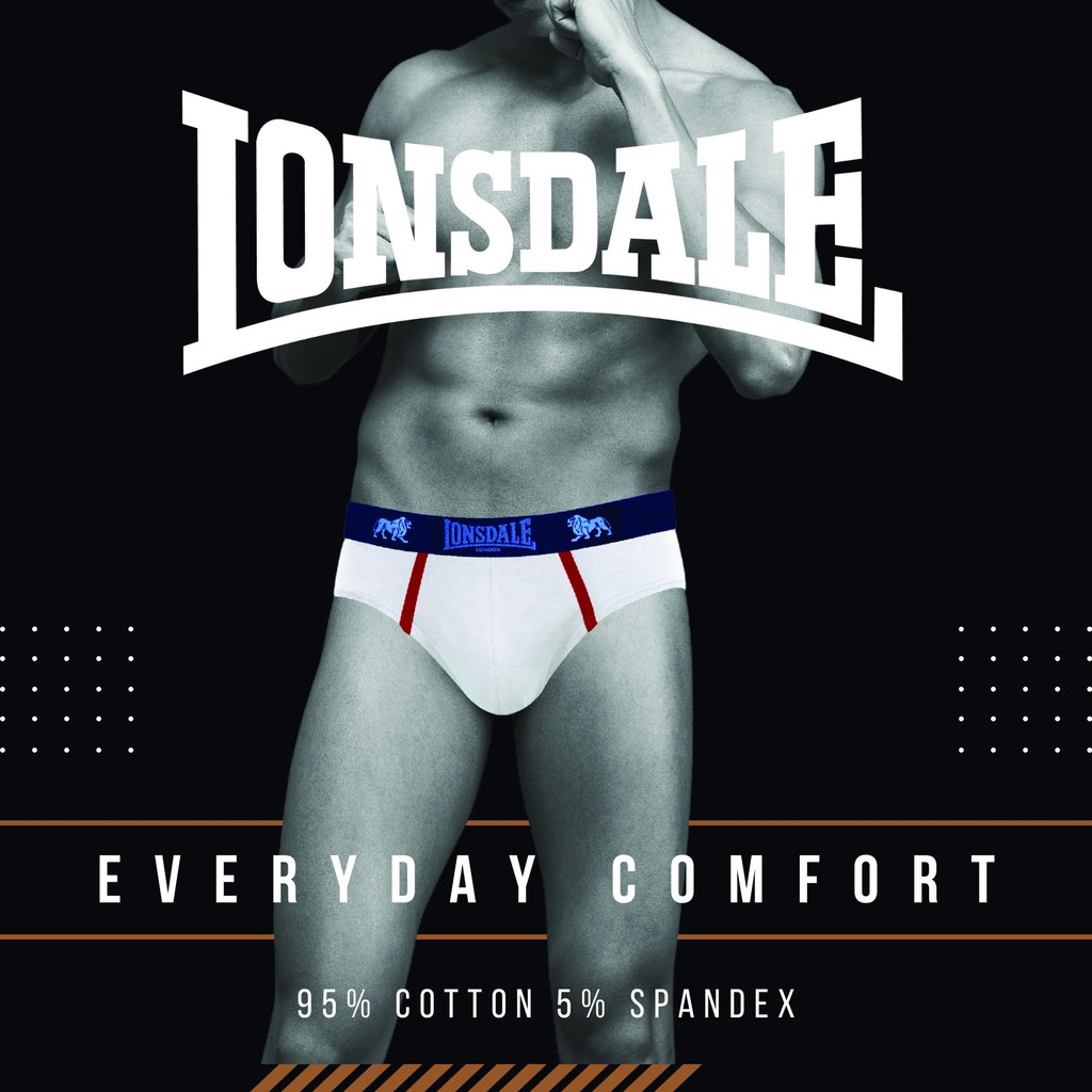 LONSDALE COTTON 3PK BRIEFS MENS LON1021-M3