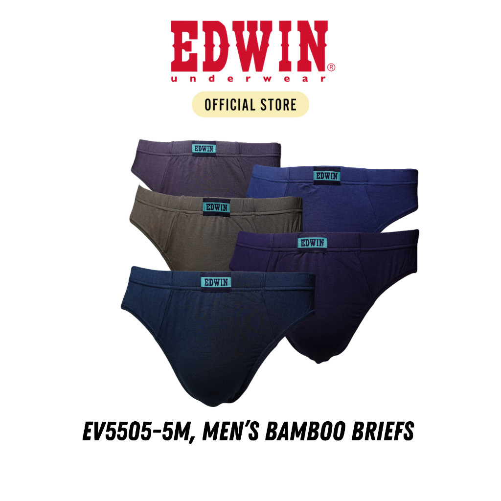 Edwin Underwear Bamboo Spandex Premium Briefs 【EV5505-5M】5pcs