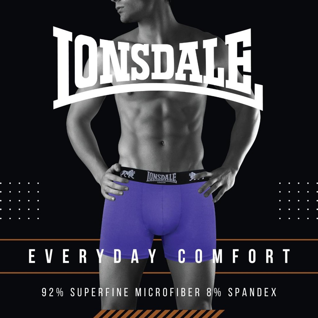 LONSDALE SUPERFINE MICROFIBER 2PK TRUNK MENS LON1009-T2