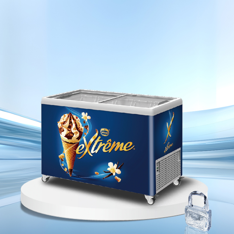 Glass lid horizontal ice cream display freezer丨AH SERIES丨AHIC