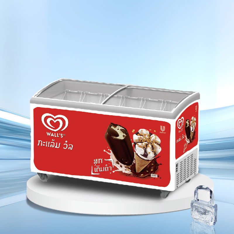 Glass lid horizontal ice cream display freezer丨AH SERIES丨AHIC