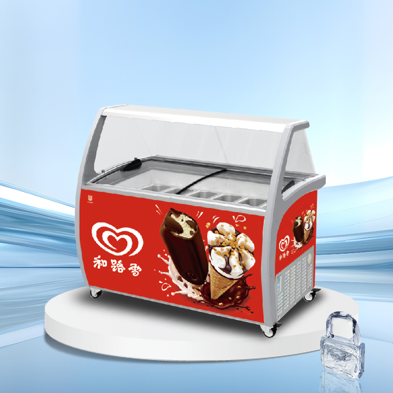 Glass lid horizontal ice cream display freezer丨AH SERIES丨AHIC
