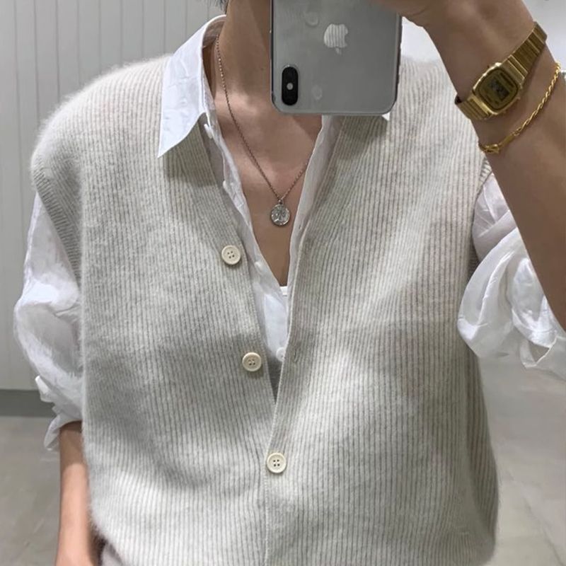 韓系．羊毛馬甲背心外套