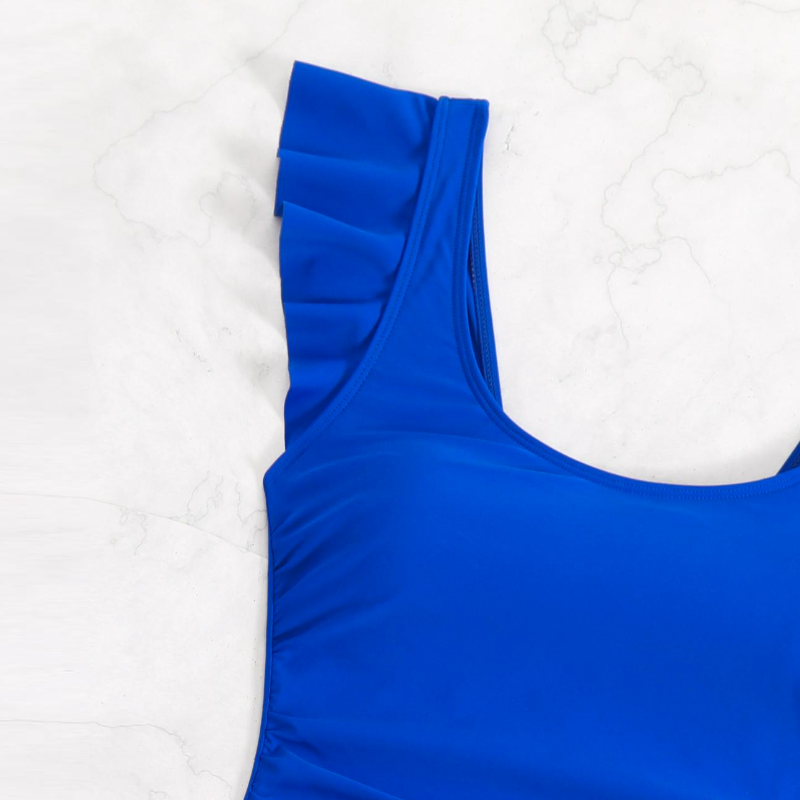 簡約修身連身泳衣 側開衩裙擺設計 氣質顯瘦款