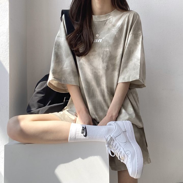 水洗暈染短袖T＋短褲兩件式 休閒套裝（8色）