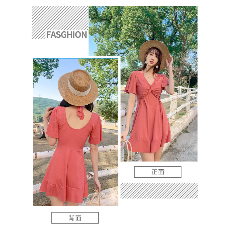 高級大碼泳衣 女士連體顯瘦款 遮肚設計