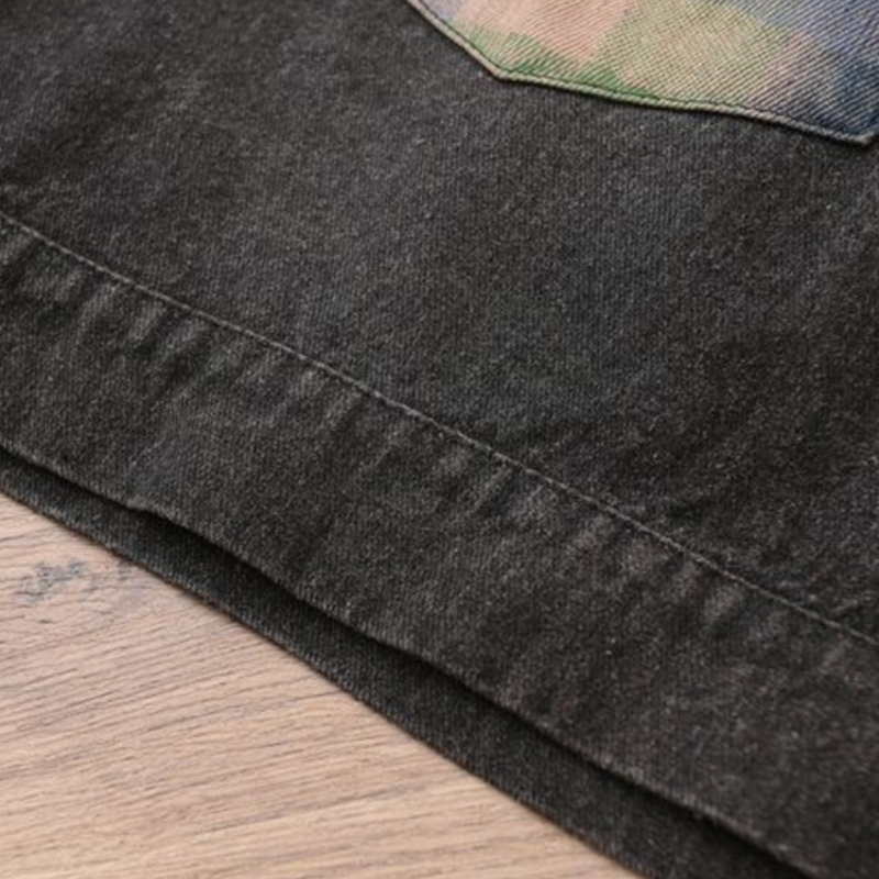 復古拼布丹寧外套 大尺碼寬鬆 厚質保暖