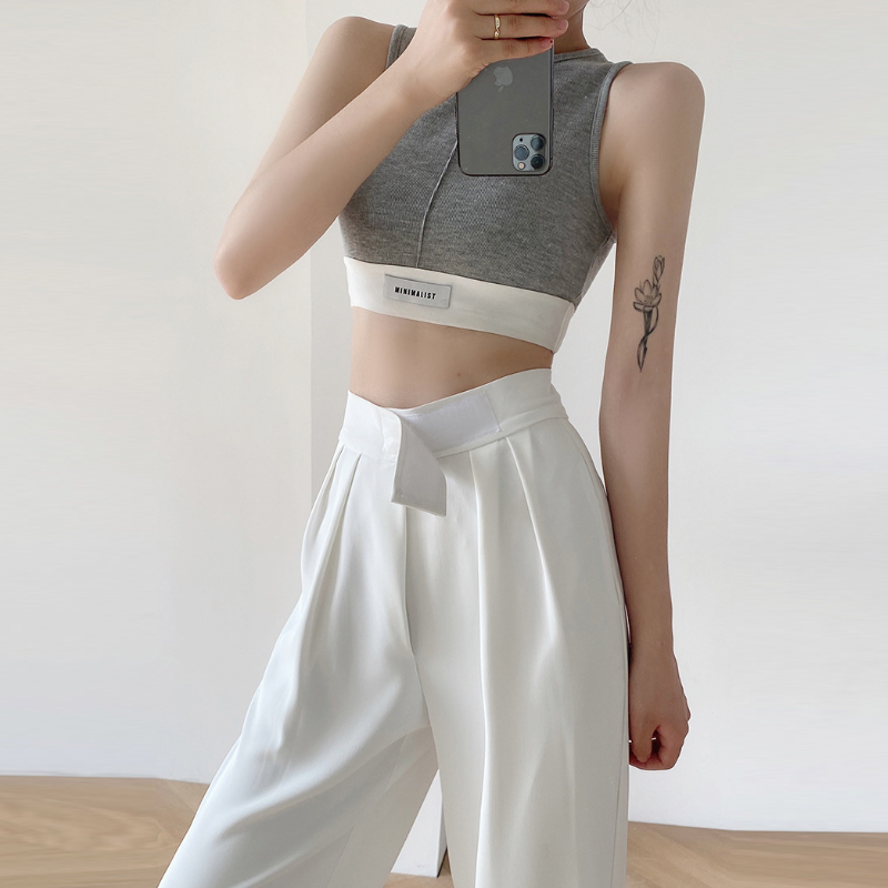 韓版「魔鬼氈」寬鬆垂墜感休閒寬褲 西裝褲