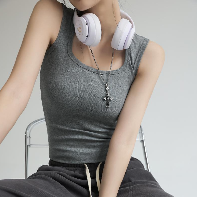 純棉U背心 副乳隱形顯瘦直角肩內搭 鎖骨U型背心