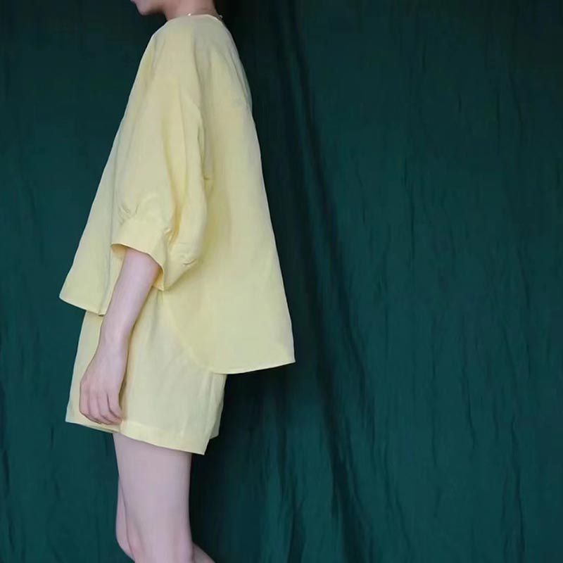 【單品可選】簡約 ‧ 奶黃色排扣兩件套套裝
