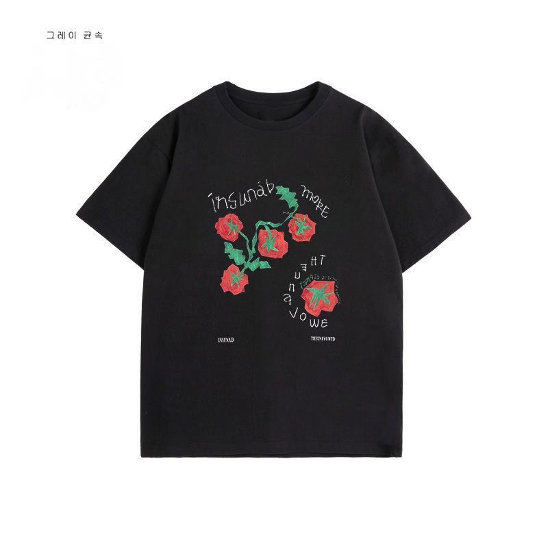 番茄插畫印花短袖T恤 寬鬆版型 日系休閒上衣