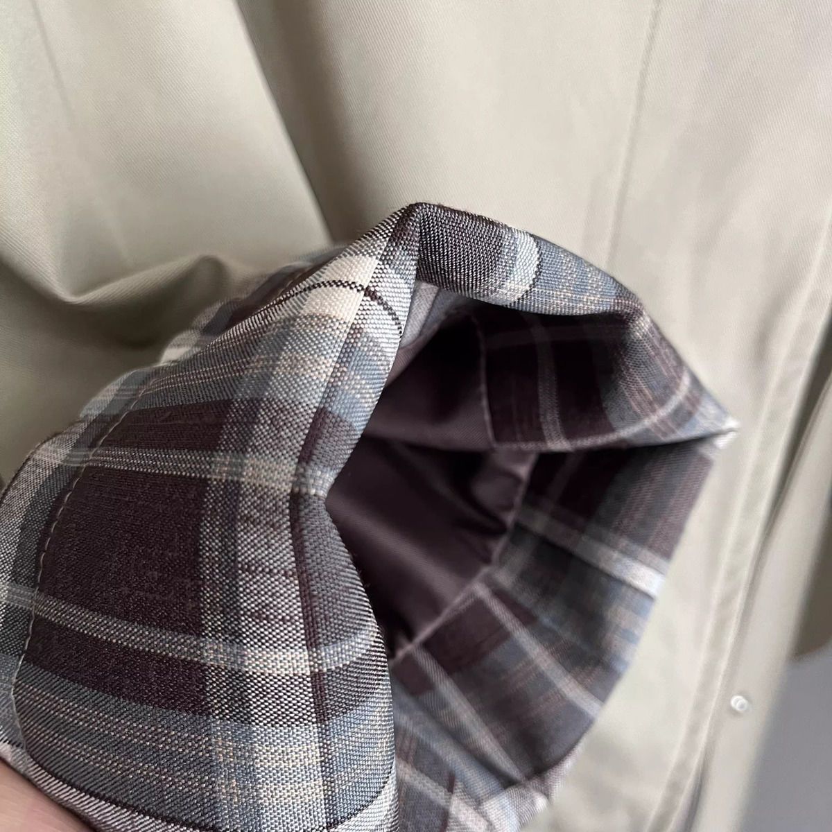 拼色英倫風長版風衣外套 寬版顯瘦 挺版設計 高級感經典款