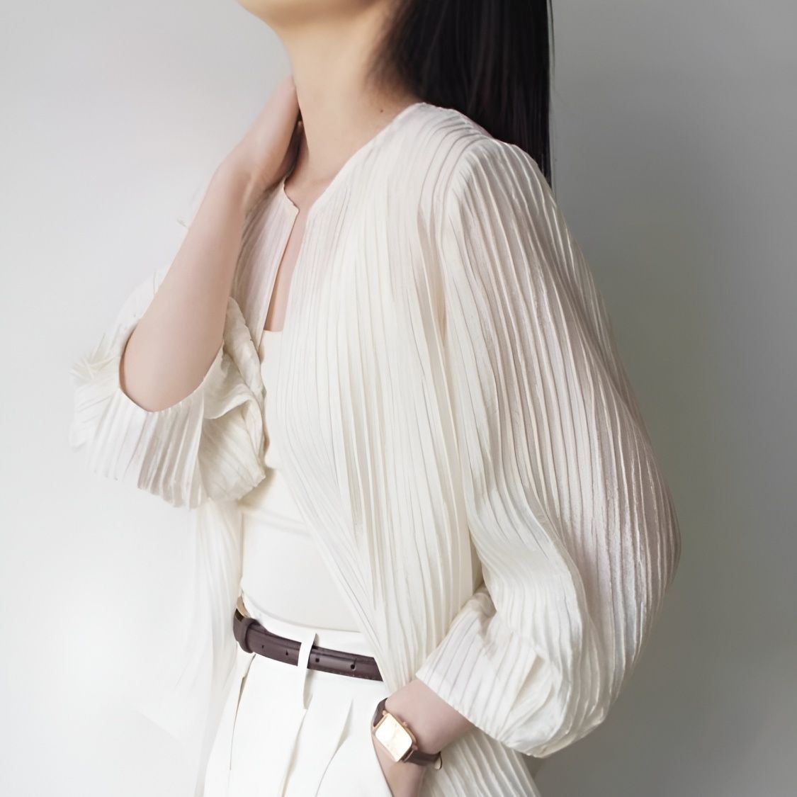 輕盈薄款防曬外套 七分袖通勤襯衫外搭