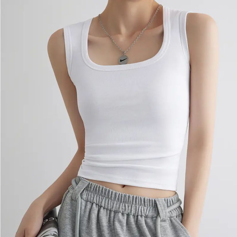 純棉U背心 副乳隱形顯瘦直角肩內搭 鎖骨U型背心