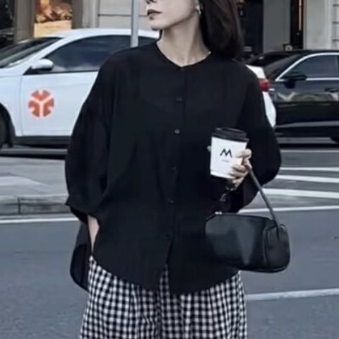 【單品可選】港風復古套裝 甜酷兩件式 文青認證襯衫+復古棋盤格寬褲