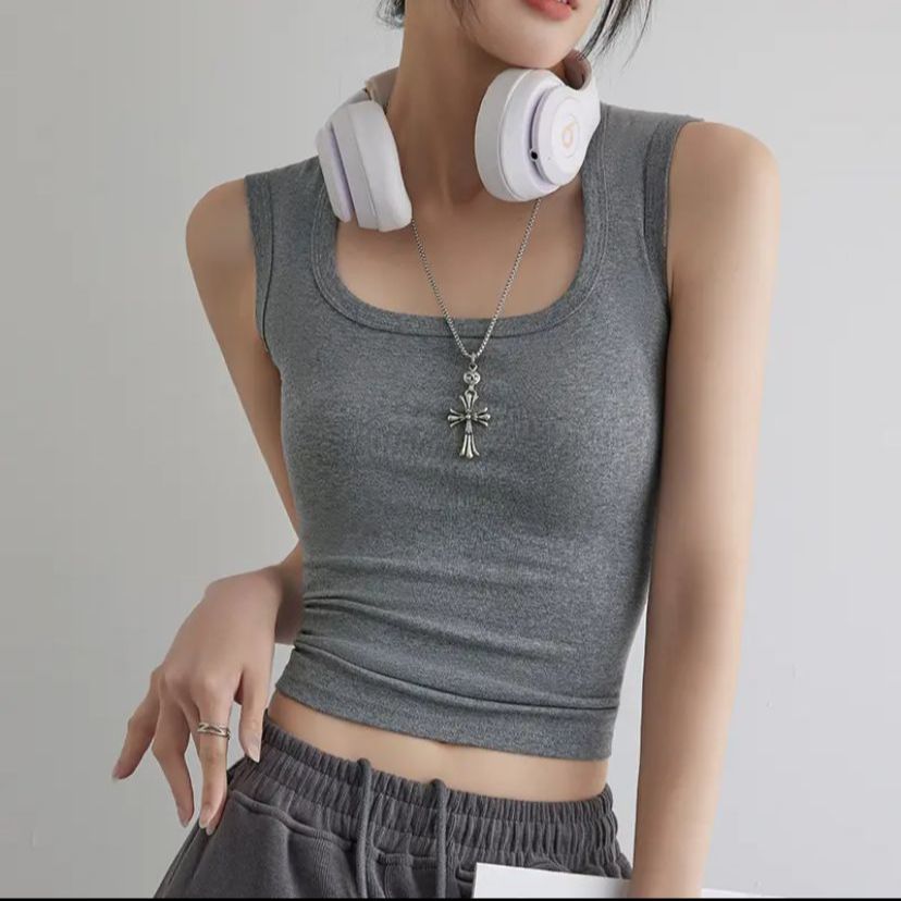 純棉U背心 副乳隱形顯瘦直角肩內搭 鎖骨U型背心