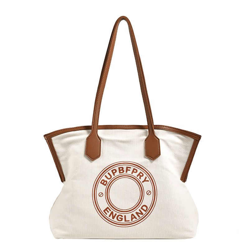 時尚通勤帆布托特包大容量簡約單肩包