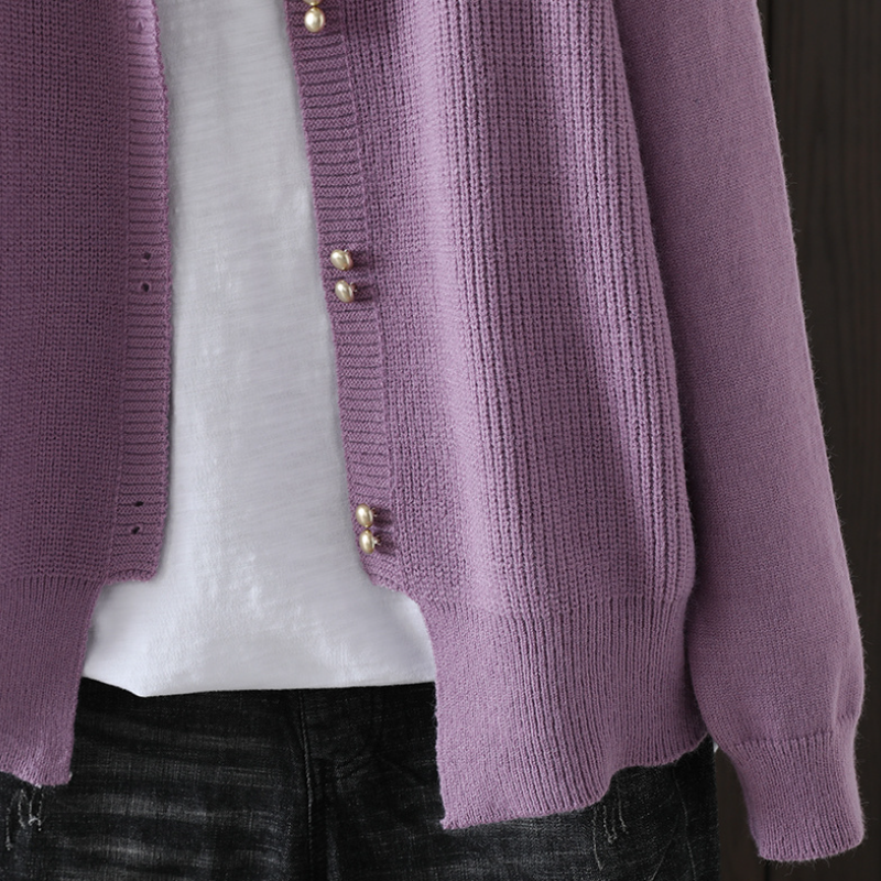 韓系純色慵懶風針織開衫外套 寬鬆長袖超軟糯毛衣 修身顯瘦百搭設計