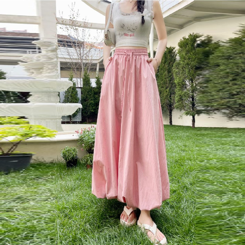 8色 多巴胺垂感花苞裙 霓光果凍色系傘狀剪裁半身裙