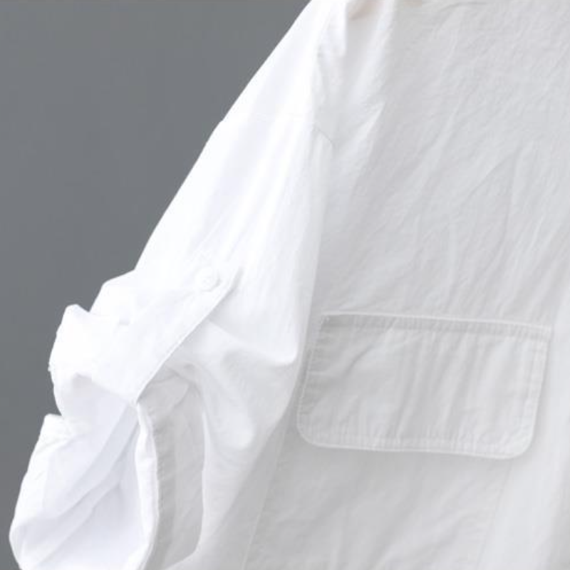 純棉素色襯衫外套 設計感寬鬆薄款上衣