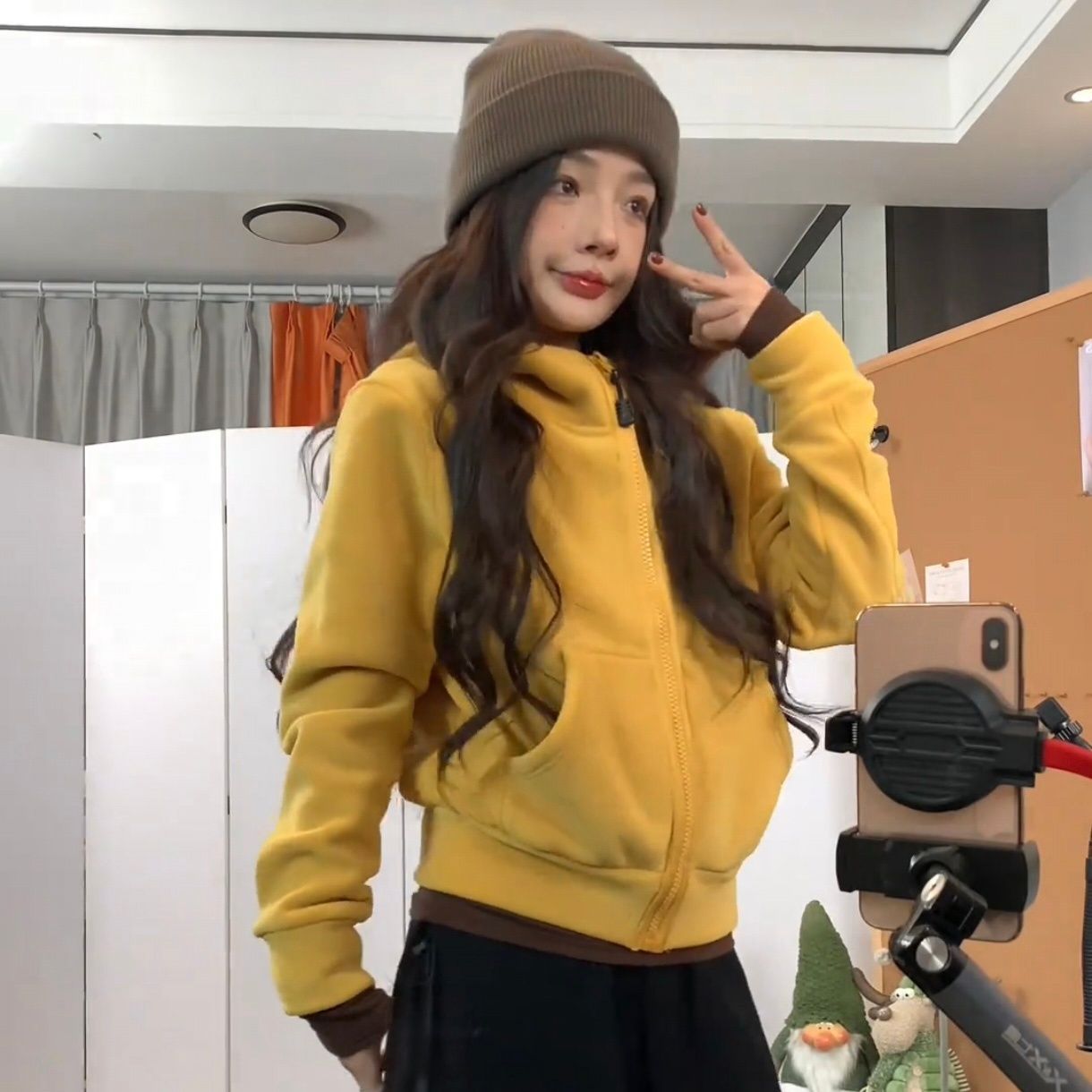 雙面絨連帽開襯外套 加絨加厚保暖 時尚百搭冬季外套