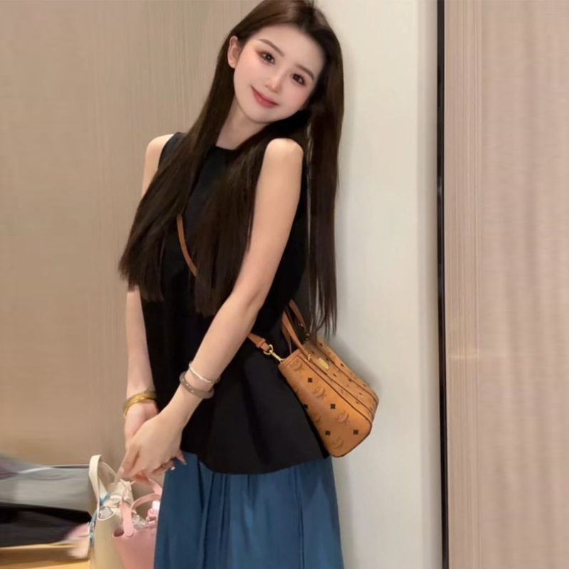 韓版露背罩衫 夏季無袖襯衫 百搭背心休閒上衣