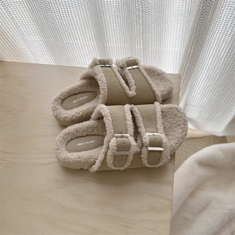 冬日慵懶羊羔絨拖鞋*2色(有40碼)