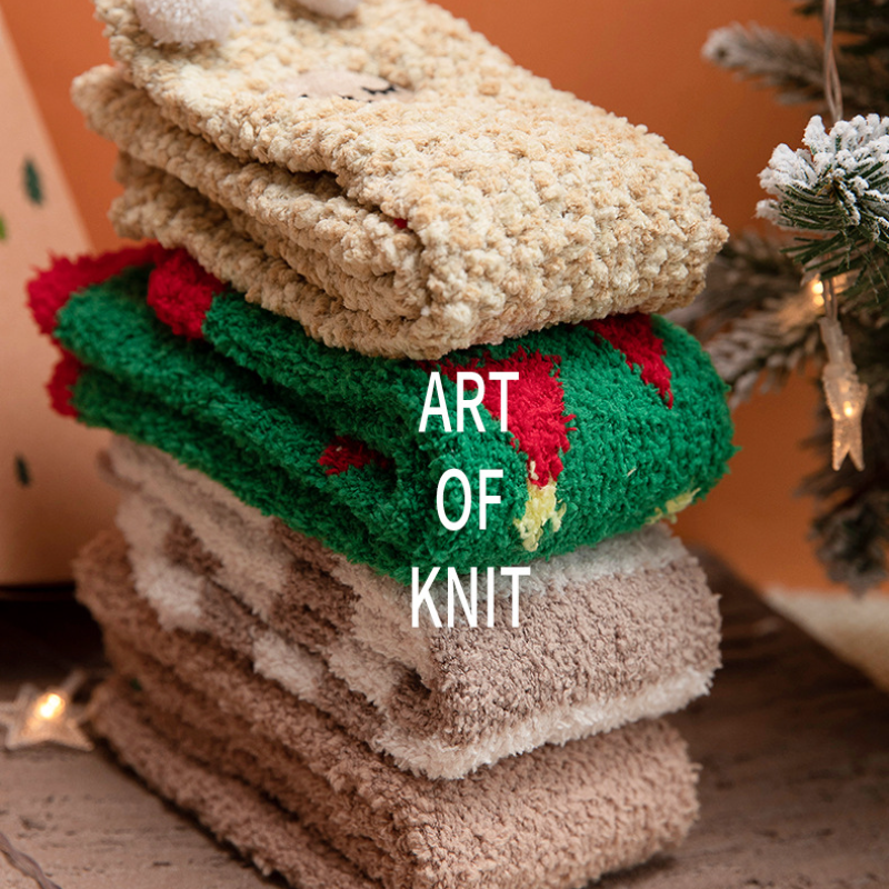 聖誕厚款毛絨中筒襪 珊瑚絨保暖 附禮盒（交換禮物/送禮首選）