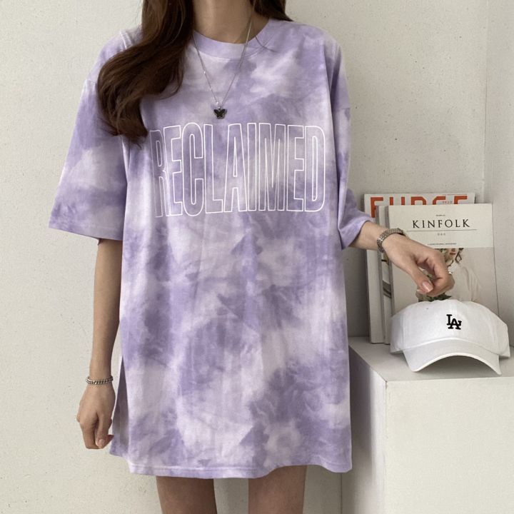 水洗暈染寬鬆短袖T恤 寬鬆街頭風 休閒百搭款