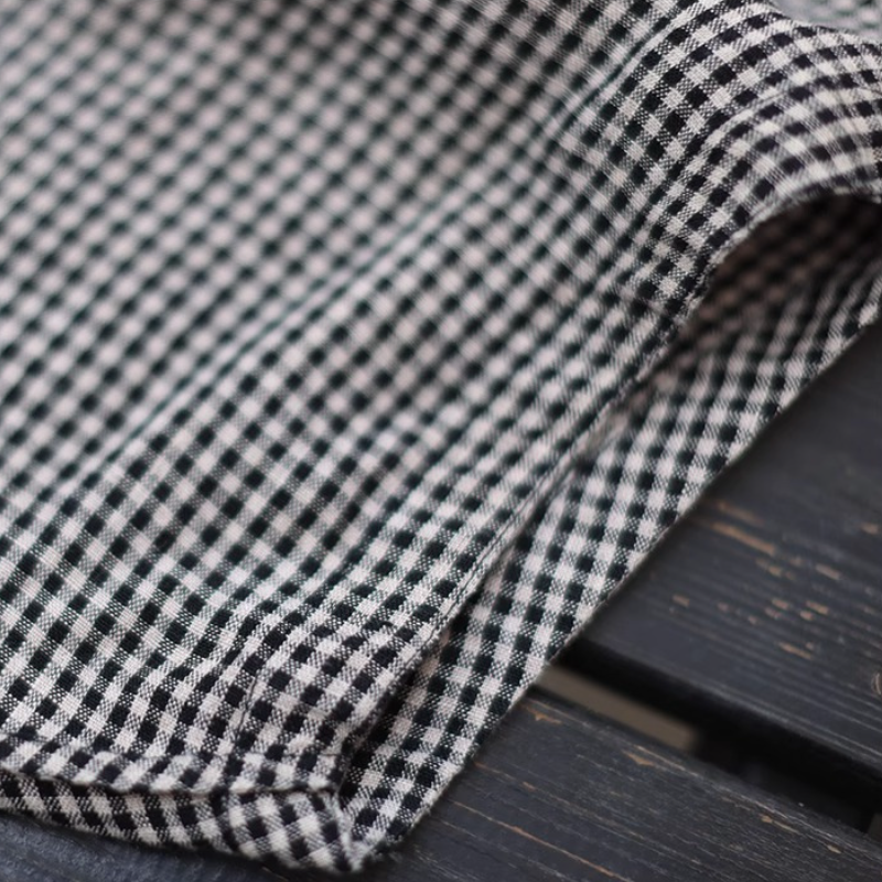 棉麻格紋無袖長洋裝 復古文青風