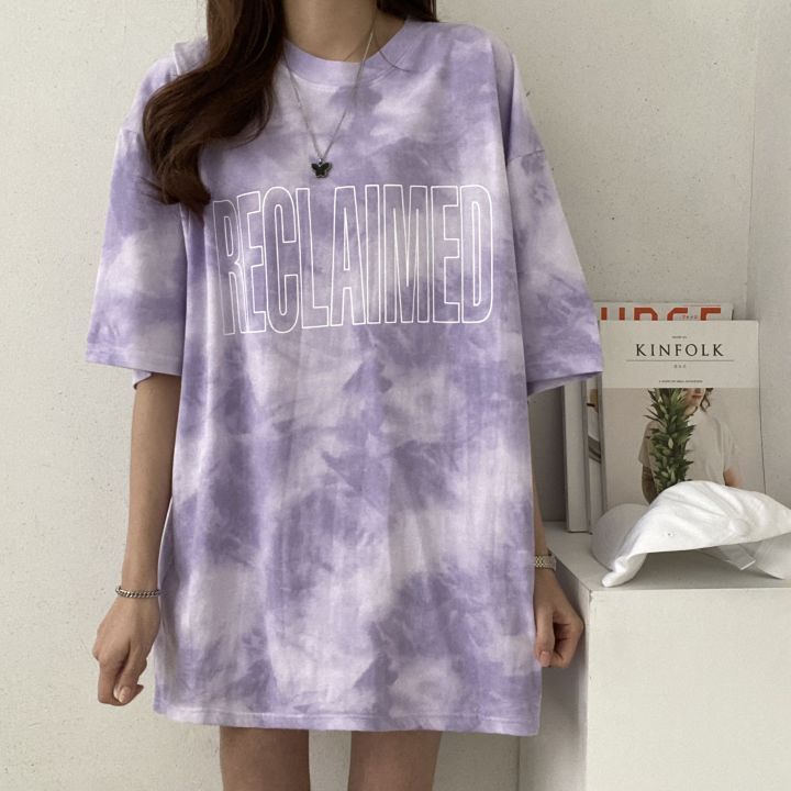 水洗暈染寬鬆短袖T恤 寬鬆街頭風 休閒百搭款