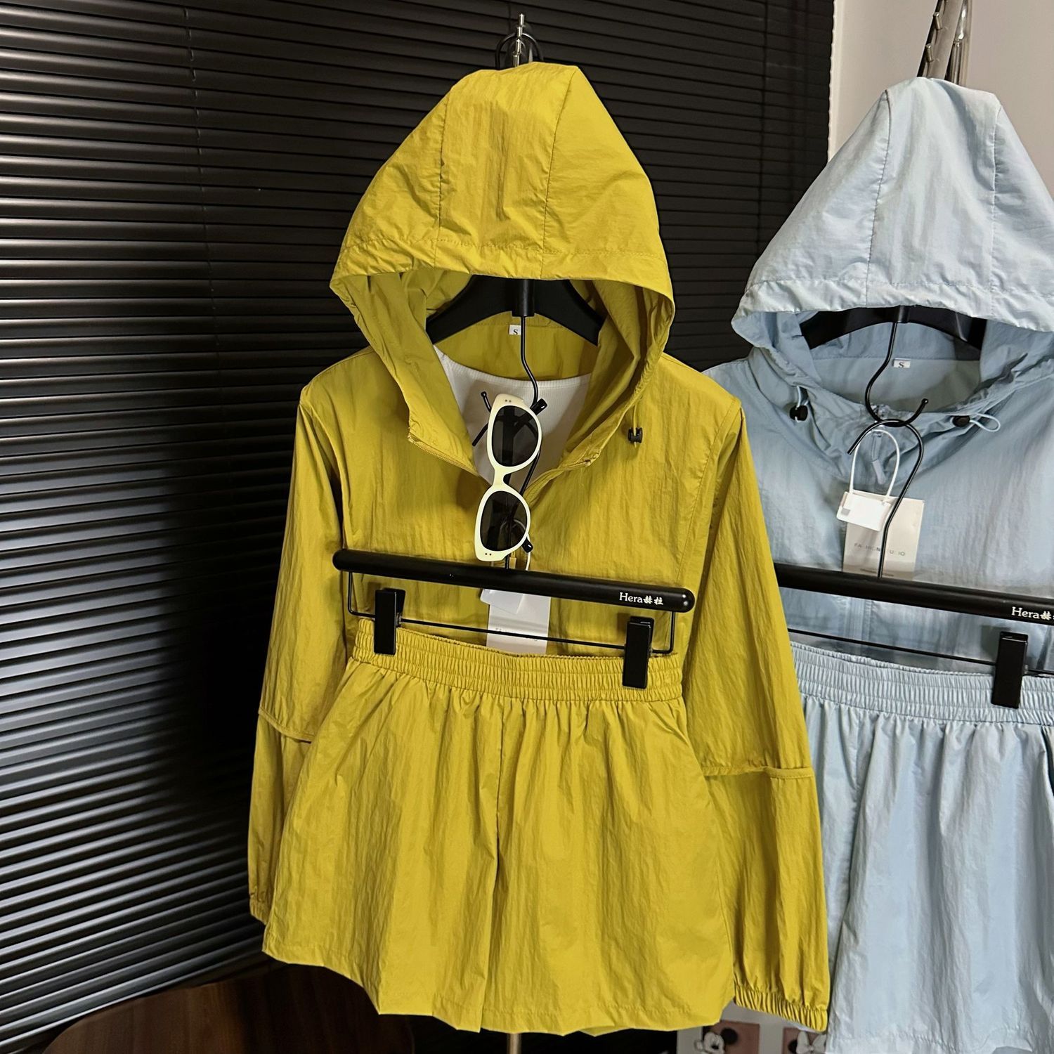 連帽防曬外套短褲套裝 輕薄休閒兩件組