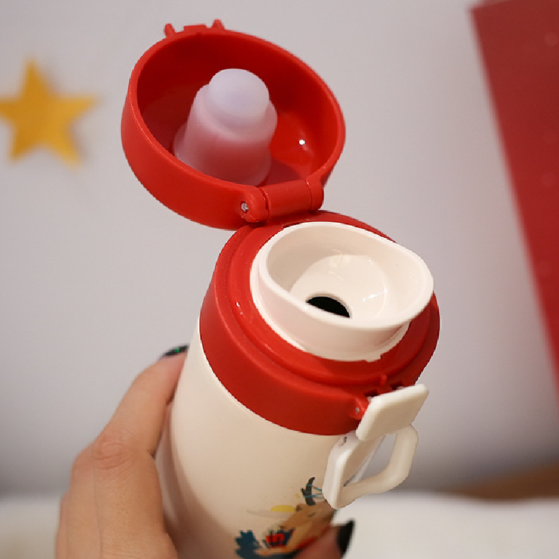 聖誕節超萌彈跳蓋不鏽鋼保溫瓶 學生情侶都愛的便攜隨手杯 禮物首選