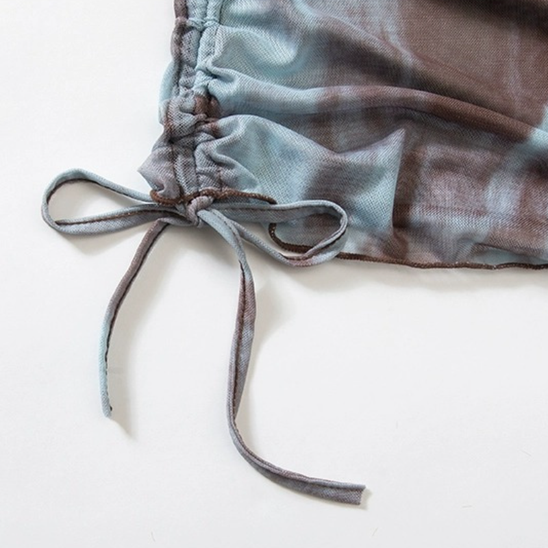 漸層印花三件式泳衣 比基尼＋罩衫套組 修身設計 渡假風款