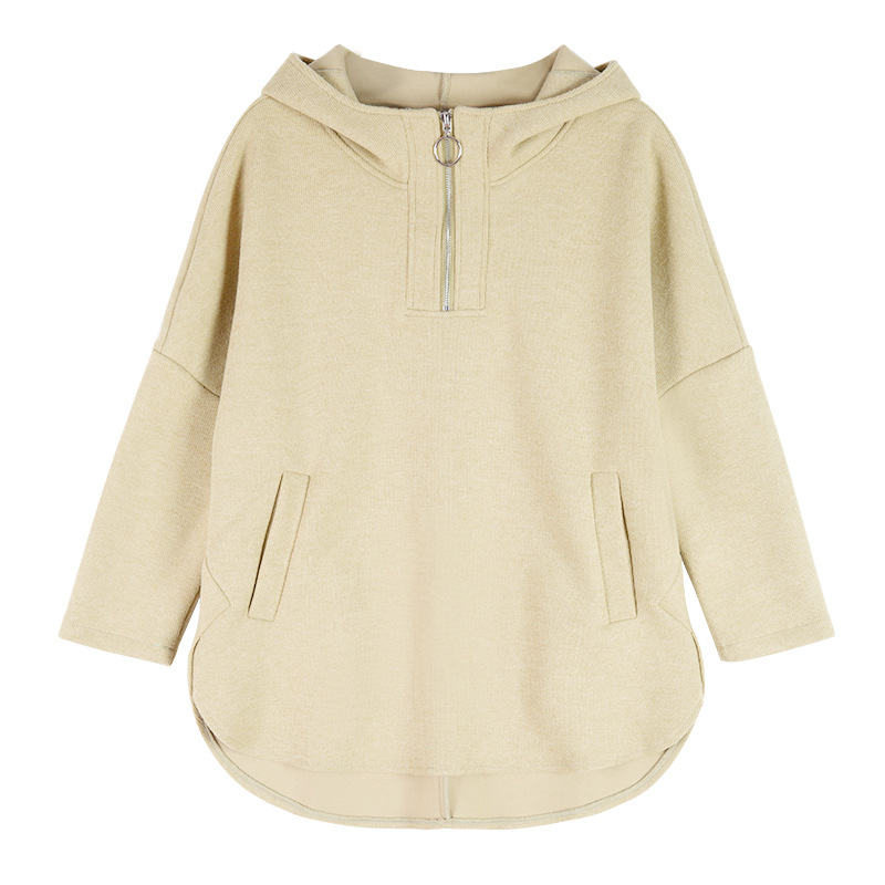 冬季韓系連帽帽T 寬鬆顯瘦拉鍊外套 設計感上衣